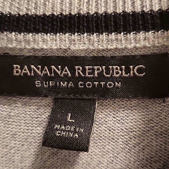 Banana Republic Supima Cotton Full Zip Track Sweater Large Mens - Picture 3 of 7
